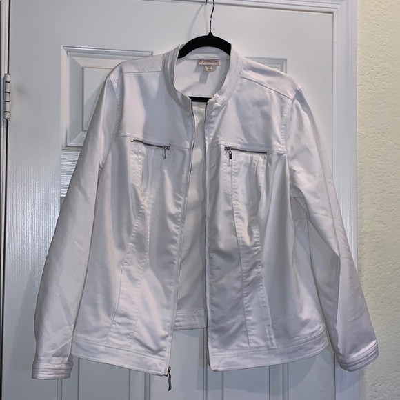 dress barn white denim jacket